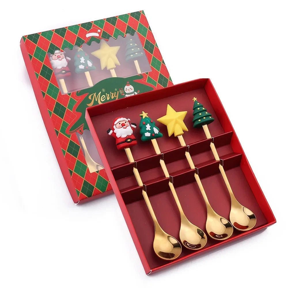FESTIFORK – Creative Christmas Spoon & Fruit Fork Set for Coffee & Desserts