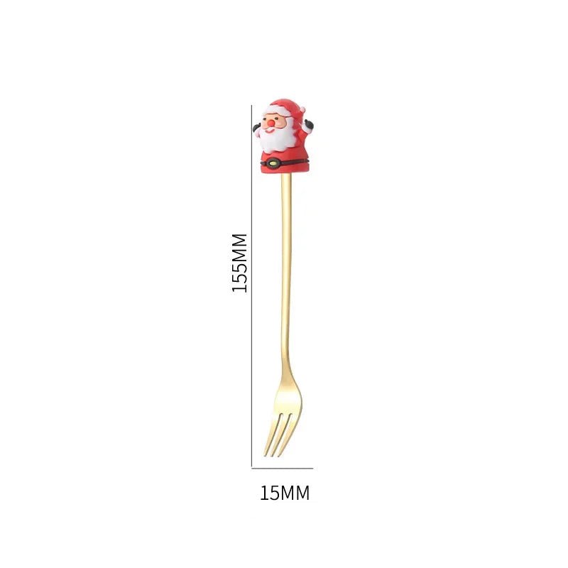 FESTIFORK – Creative Christmas Spoon & Fruit Fork Set for Coffee & Desserts