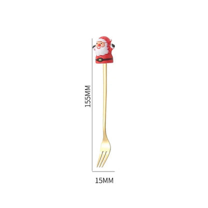 FESTIFORK – Creative Christmas Spoon & Fruit Fork Set for Coffee & Desserts