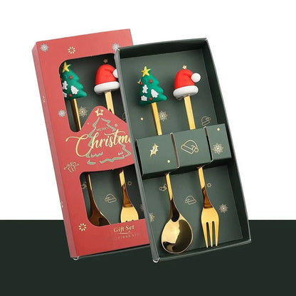 FESTIFORK – Creative Christmas Spoon & Fruit Fork Set for Coffee & Desserts