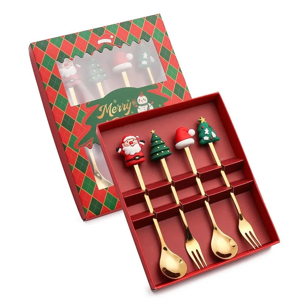 FESTIFORK – Creative Christmas Spoon & Fruit Fork Set for Coffee & Desserts