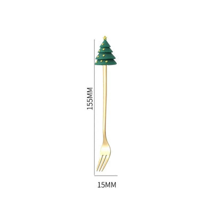FESTIFORK – Creative Christmas Spoon & Fruit Fork Set for Coffee & Desserts