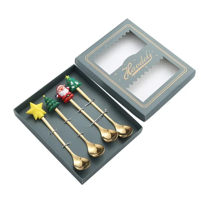 FESTIFORK – Creative Christmas Spoon & Fruit Fork Set for Coffee & Desserts