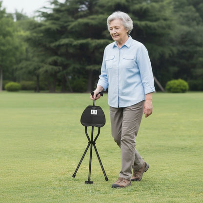 SEATWALK – Foldable walking stick with integrated seat for comfort on the go