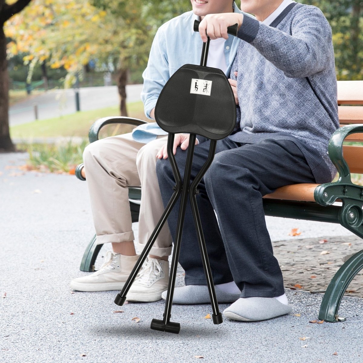 SEATWALK – Foldable walking stick with integrated seat for comfort on the go