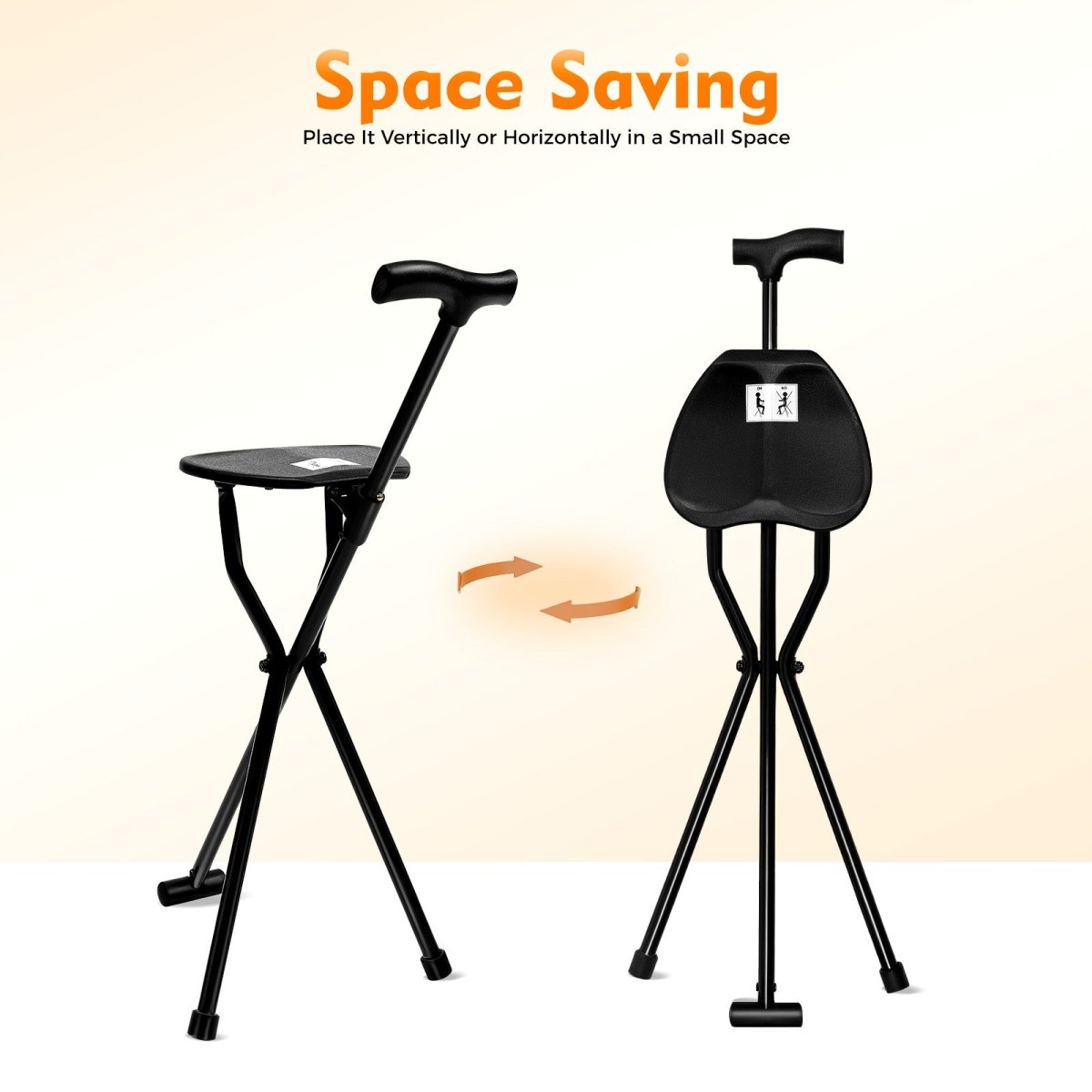 SEATWALK – Foldable walking stick with integrated seat for comfort on the go