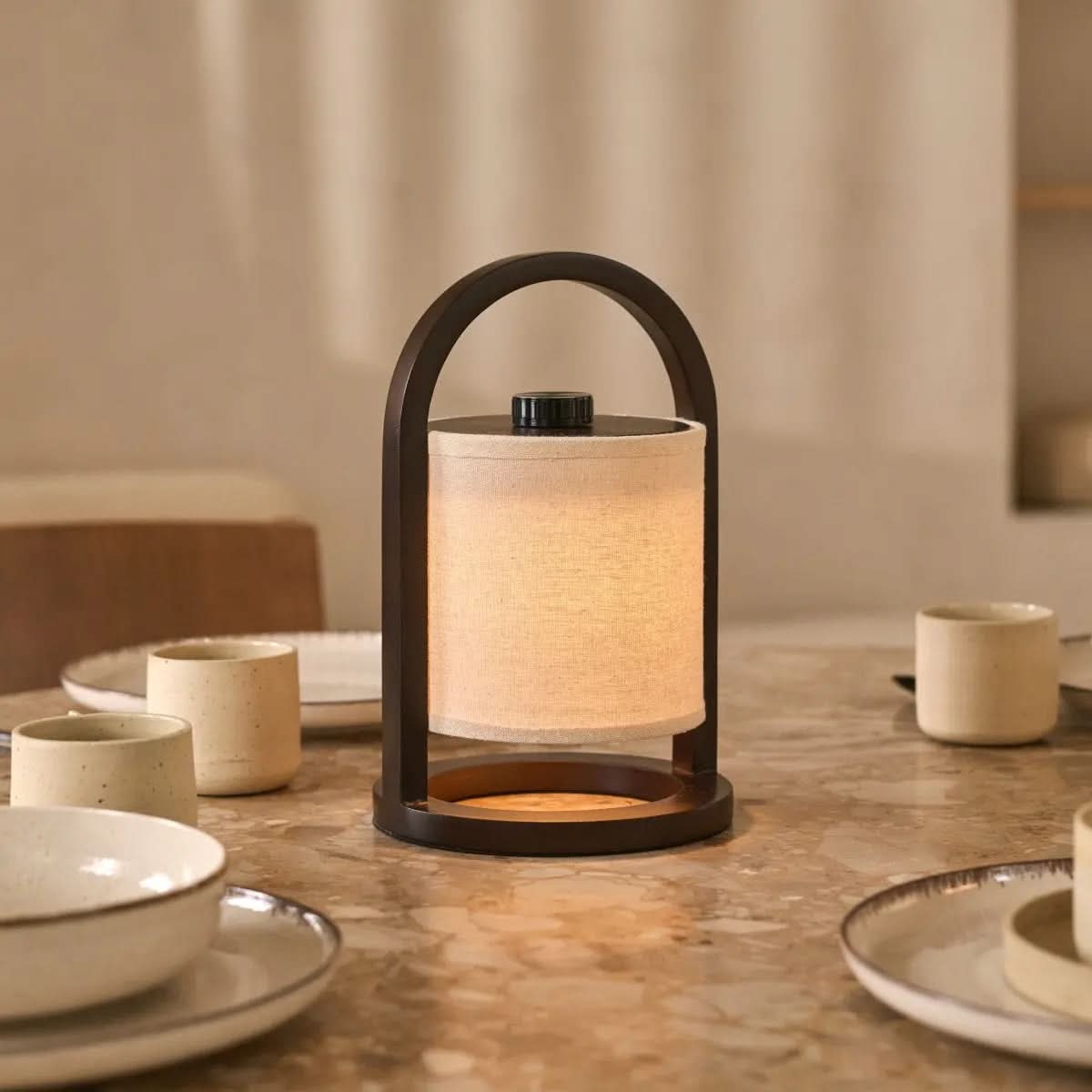 LumiWood LED table lamp - Wireless, 3 light modes & rechargeable battery up to 100 hours