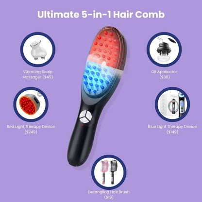 ChicBlend - 5-in-1 hair comb with massage & light therapy for healthier hair