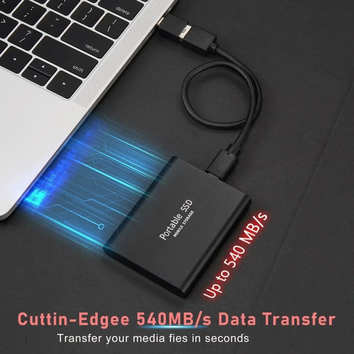 SpeedVault SSD – External 100GB Hard Drive with Ultra-Fast USB-C & USB 3.1 Connection