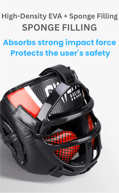 FightGuard Headgear - Premium head protection with face mask for martial arts