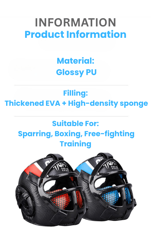 FightGuard Headgear - Premium head protection with face mask for martial arts