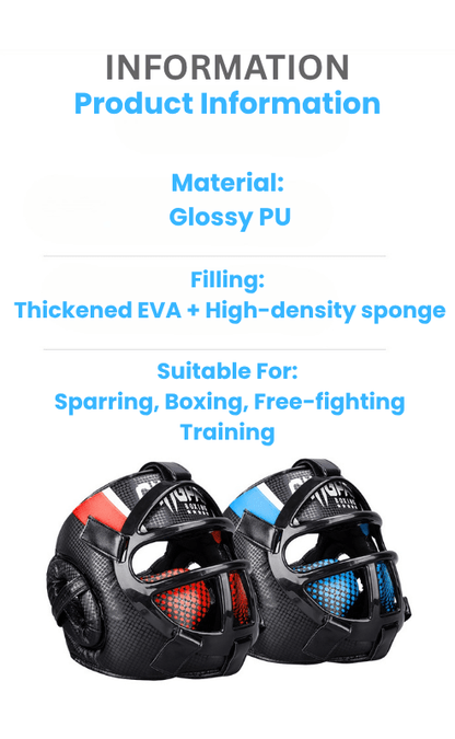 FightGuard Headgear - Premium head protection with face mask for martial arts