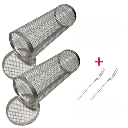 GrillCraft Rotating BBQ basket - stainless steel for even cooking