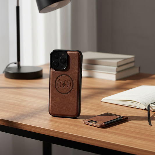 MagVibe Case - Elegant leather case with magnetic stand & card holder