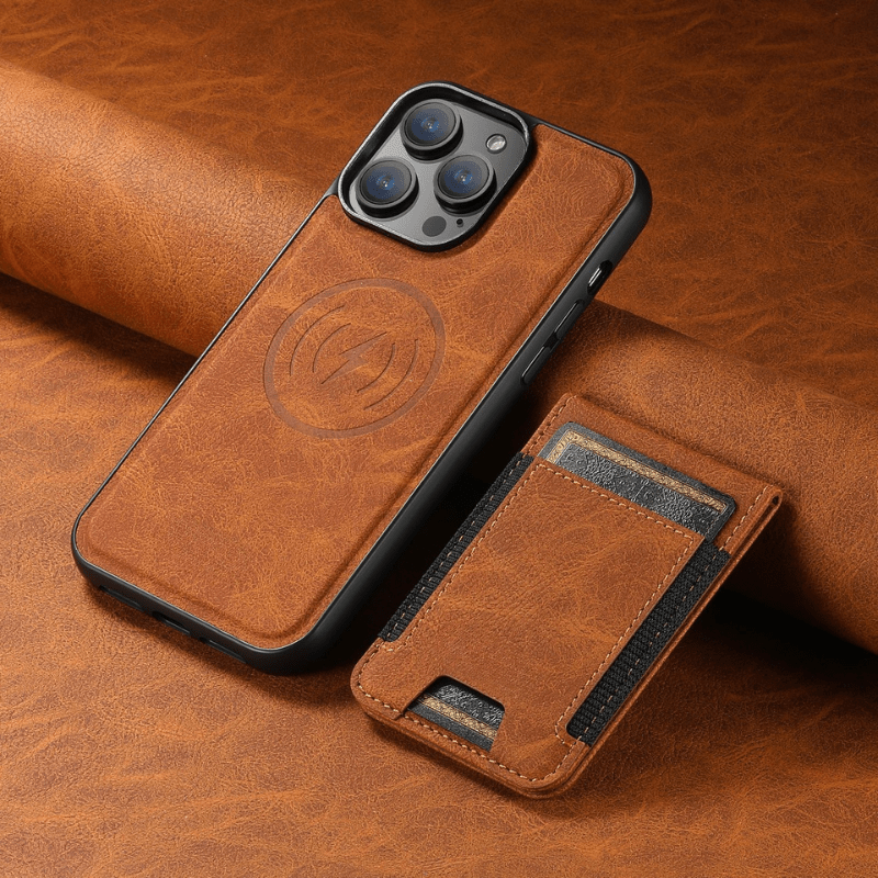 MagVibe Case - Elegant leather case with magnetic stand & card holder