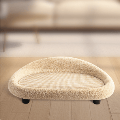 VelvetPaws Den – Stylish retreat with scratching surface & cozy cushion