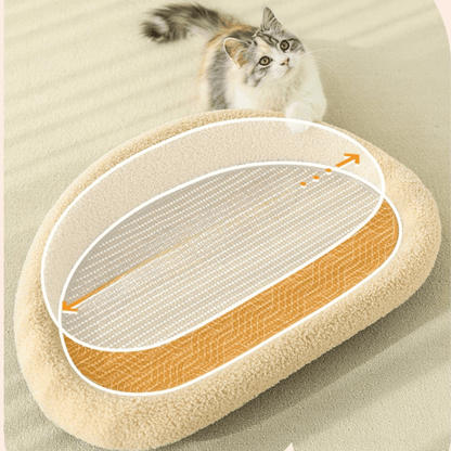 VelvetPaws Den – Stylish retreat with scratching surface & cozy cushion
