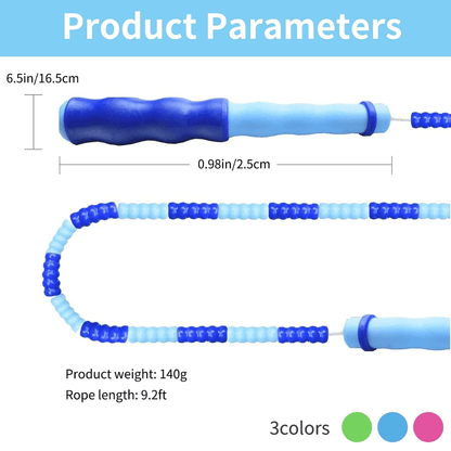 Flexirope - Adjustable bead skipping rope for cardio & endurance training