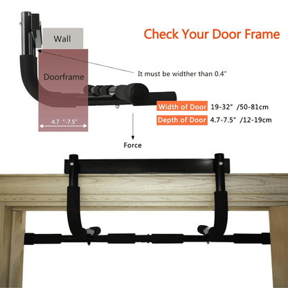 PowerGrip pull-up bar - steel pull-up bar for door frames with 200 kg load capacity