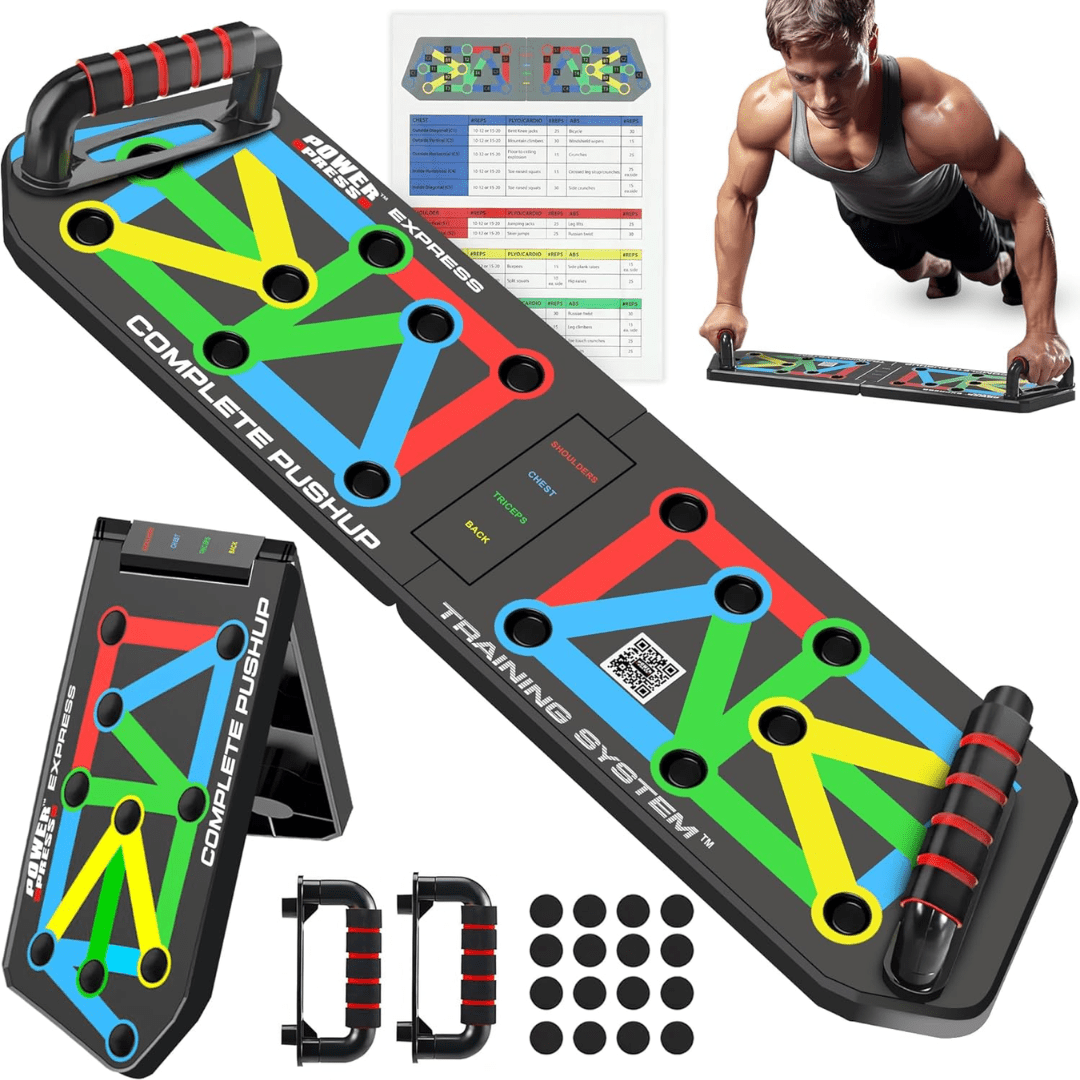 FlexIFit - Foldable push-up board with 30 training positions for targeted muscle training