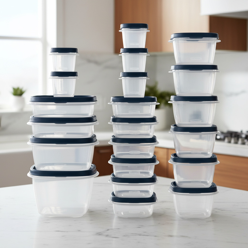 Stackable Food Storage Containers - Stackable and leak-free for an organised kitchen