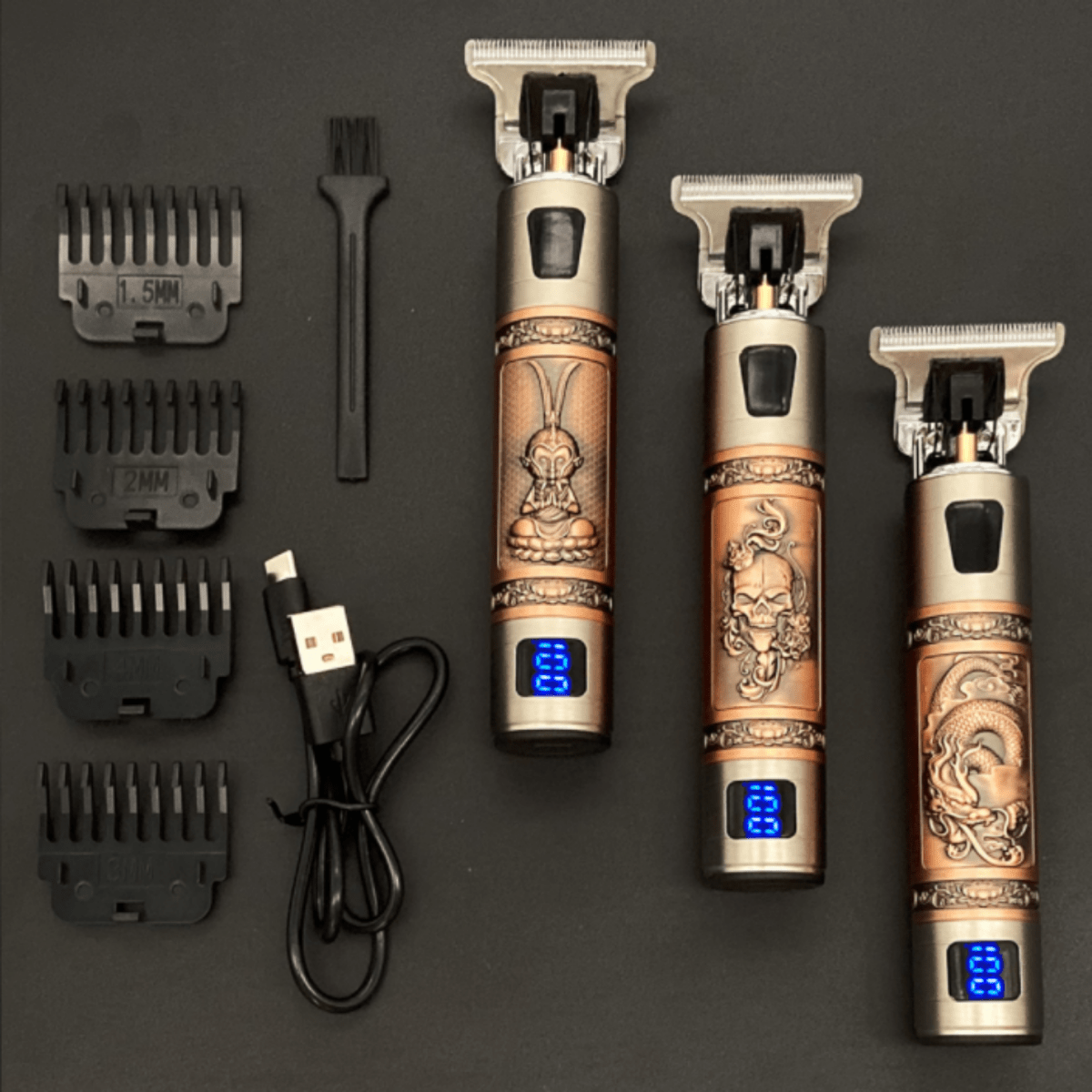 Skulltrim - Vintage beard trimmer with battery & precision cut for beard & hair