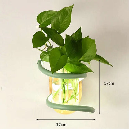 WOODVIA – LED wall light made of wood with built-in vase holder