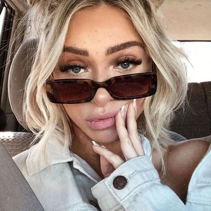 VintageShade - Retro-style rectangular sunglasses with UV400 protection for women