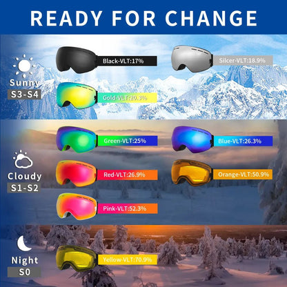 UVSWAP VISION – Ski goggles with interchangeable lenses, anti-fog & UV400 protection