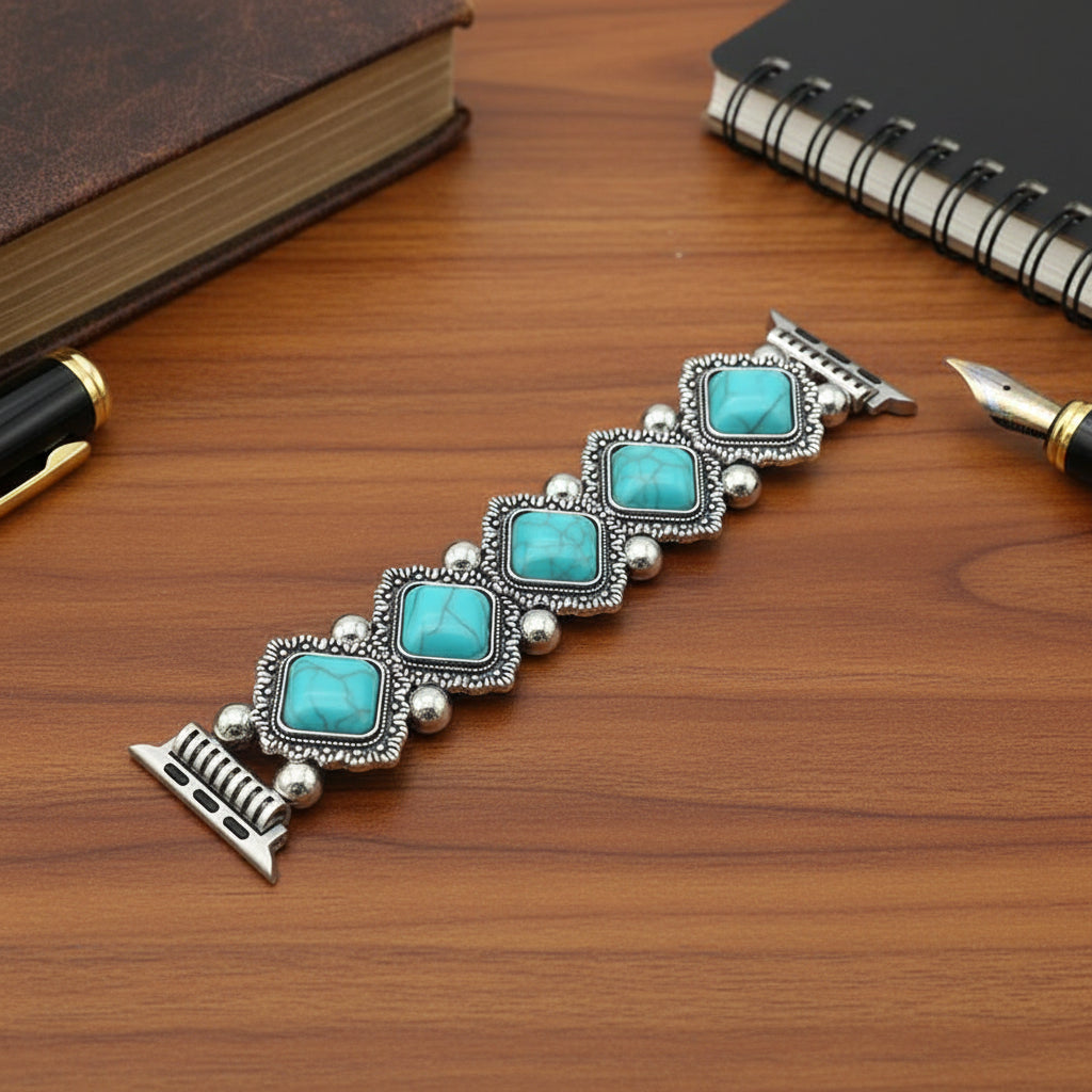 Azurelle – Boho-Chic Bracelet for Smartwatches with Noble Turquoise Detail