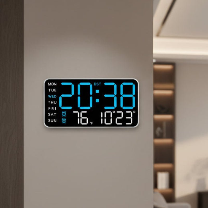 CHRONOWALL – Digital Wall Clock with Remote Control, Dual Alarm & Temperature Display