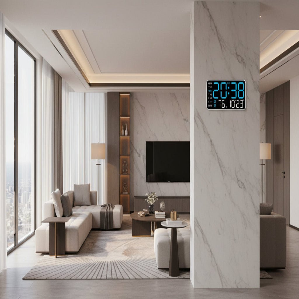 CHRONOWALL – Digital Wall Clock with Remote Control, Dual Alarm & Temperature Display