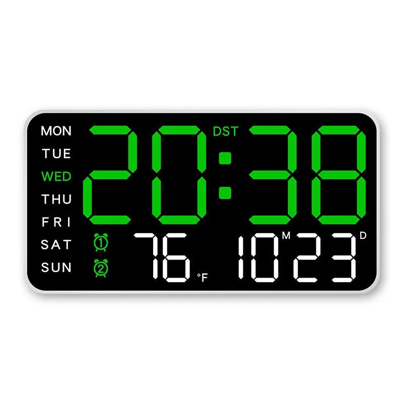 CHRONOWALL – Digital Wall Clock with Remote Control, Dual Alarm & Temperature Display