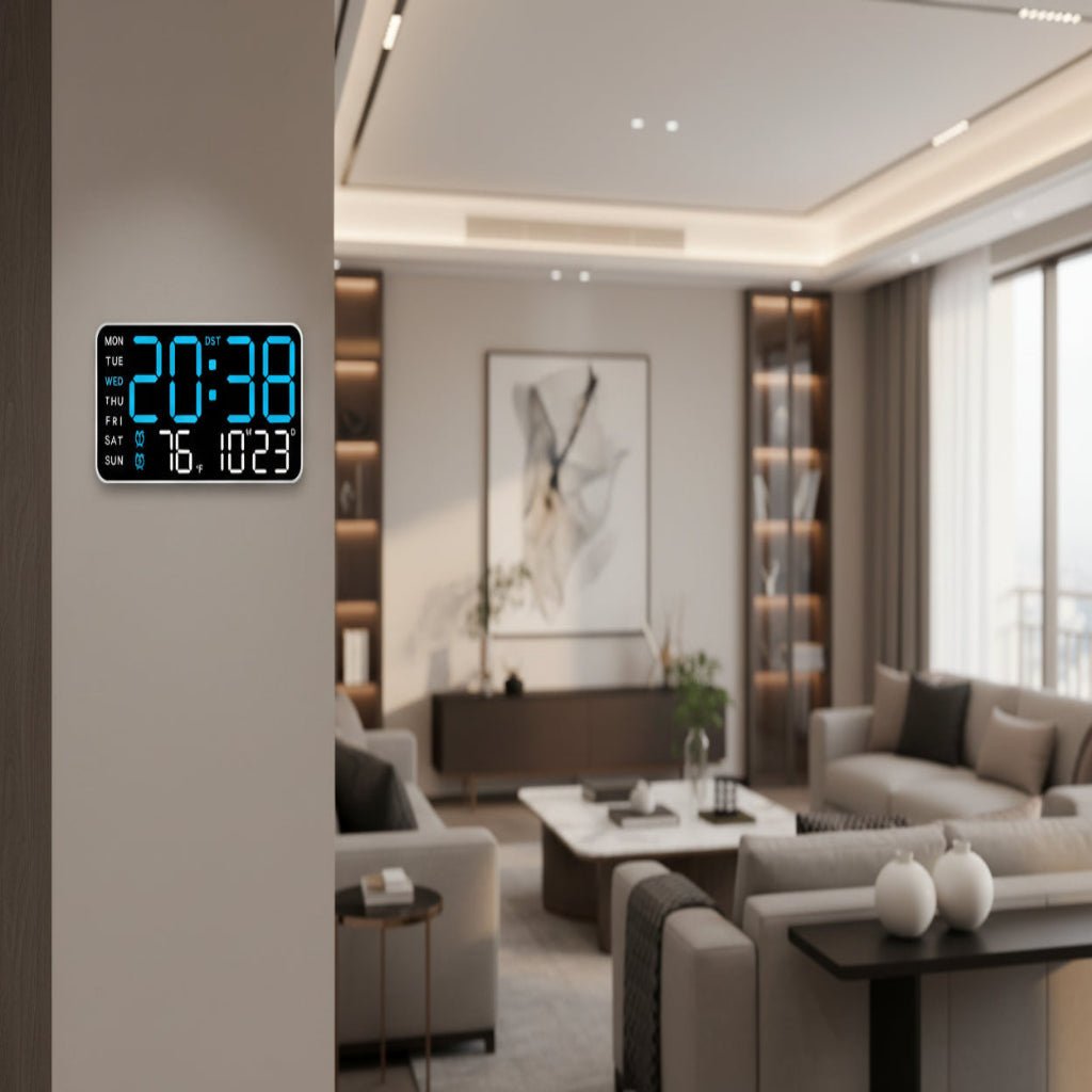 CHRONOWALL – Digital Wall Clock with Remote Control, Dual Alarm & Temperature Display