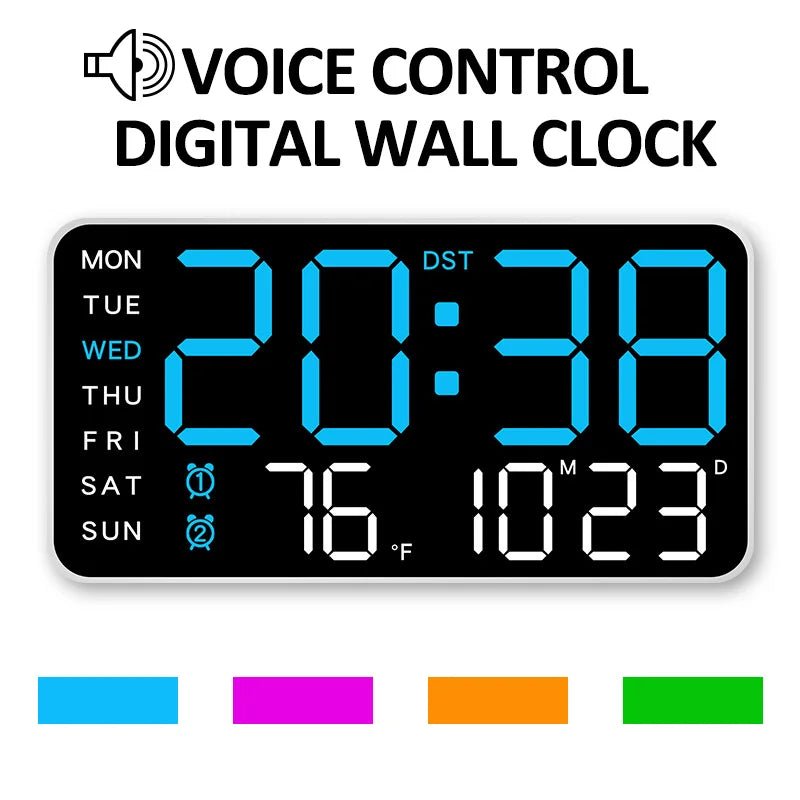 CHRONOWALL – Digital Wall Clock with Remote Control, Dual Alarm & Temperature Display