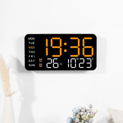 CHRONOWALL – Digital Wall Clock with Remote Control, Dual Alarm & Temperature Display