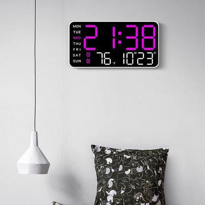 CHRONOWALL – Digital Wall Clock with Remote Control, Dual Alarm & Temperature Display