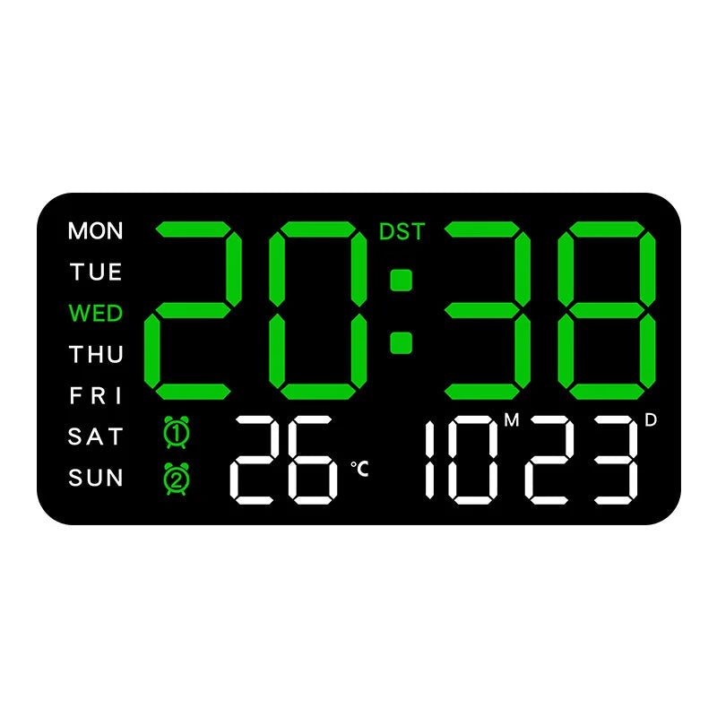 CHRONOWALL – Digital Wall Clock with Remote Control, Dual Alarm & Temperature Display