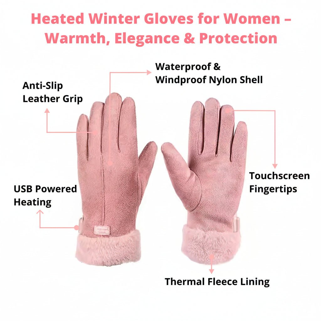 WARMZONE – Adjustable Waterproof Heated Gloves for Women