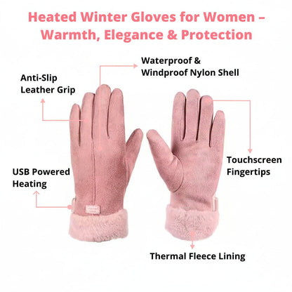 WARMZONE – Adjustable Waterproof Heated Gloves for Women