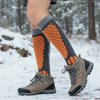 WOOLPEAK – Thermal wool socks for skiing & hiking, unisex, long tube design