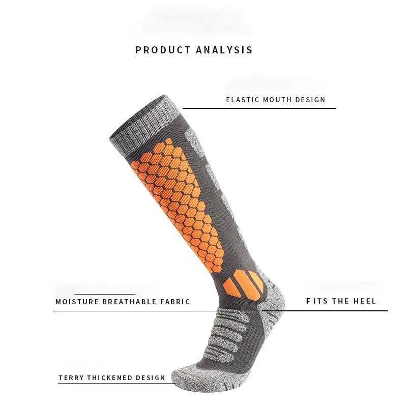 WOOLPEAK – Thermal wool socks for skiing & hiking, unisex, long tube design