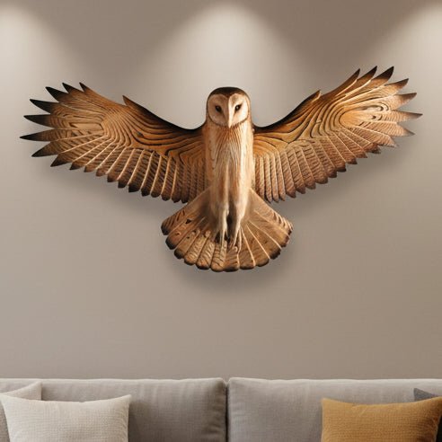 RUSTICOWL – Barn Owl Wall Art Made of Solid Wood with Handcrafted Surface