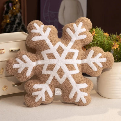 SNOWYCOZY – Soft Winter Snowflake Pillow for Christmas-Inspired Home Decor