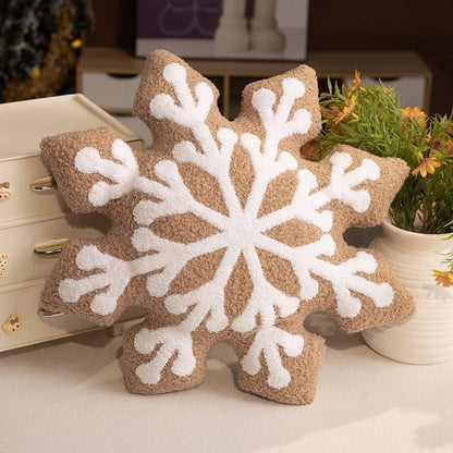 SNOWYCOZY – Soft Winter Snowflake Pillow for Christmas-Inspired Home Decor