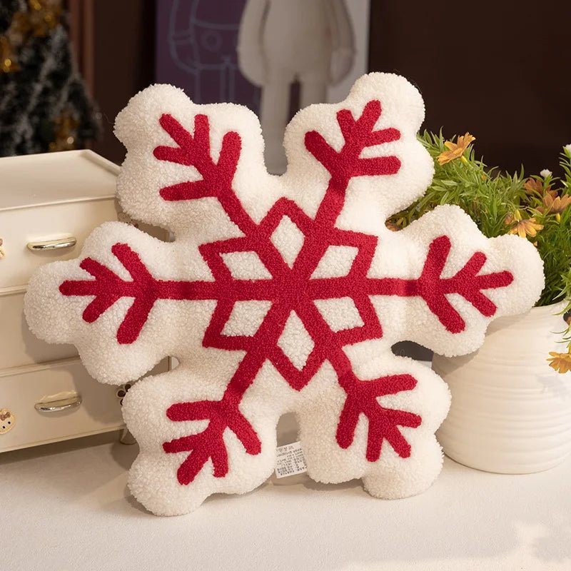 SNOWYCOZY – Soft Winter Snowflake Pillow for Christmas-Inspired Home Decor