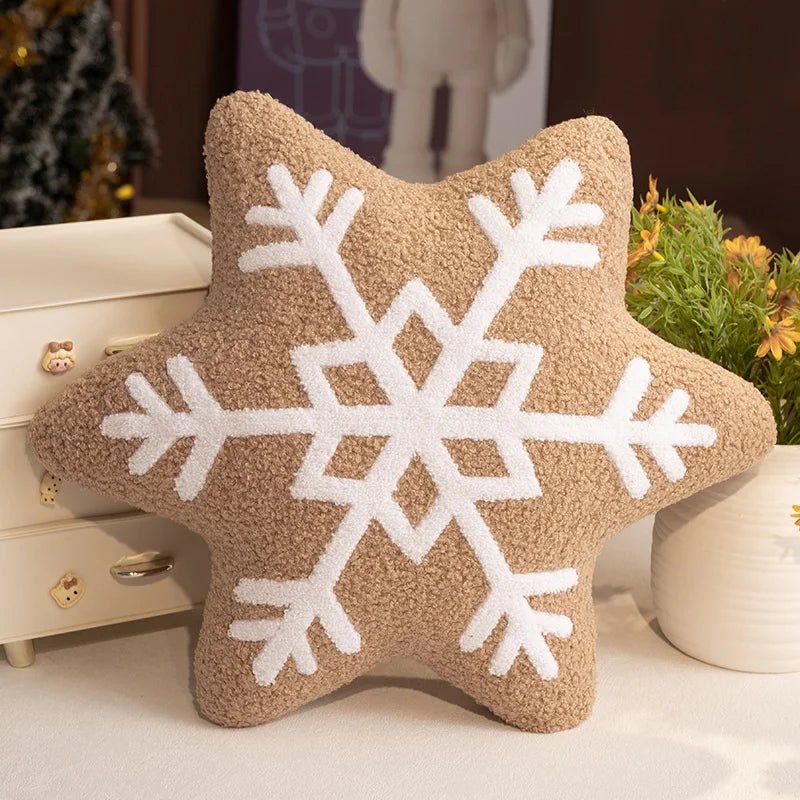 SNOWYCOZY – Soft Winter Snowflake Pillow for Christmas-Inspired Home Decor