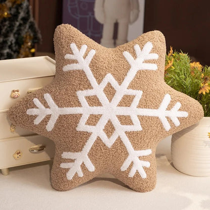 SNOWYCOZY – Soft Winter Snowflake Pillow for Christmas-Inspired Home Decor