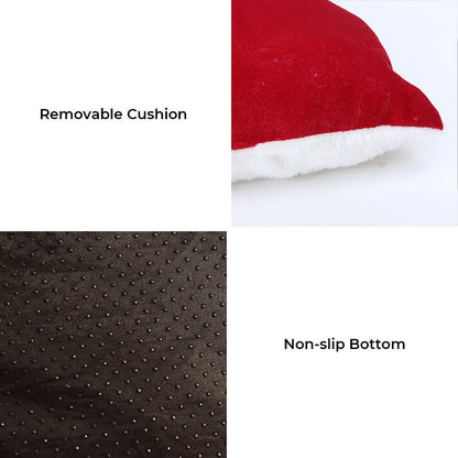 BLITZENNAP – Semi-closed dog and cat bed with Christmas motif and non-slip bottom