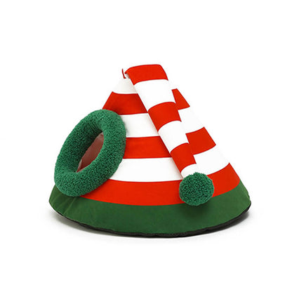 COZYSANTA – Soft Christmas Cat Bed for Festive Living Spaces